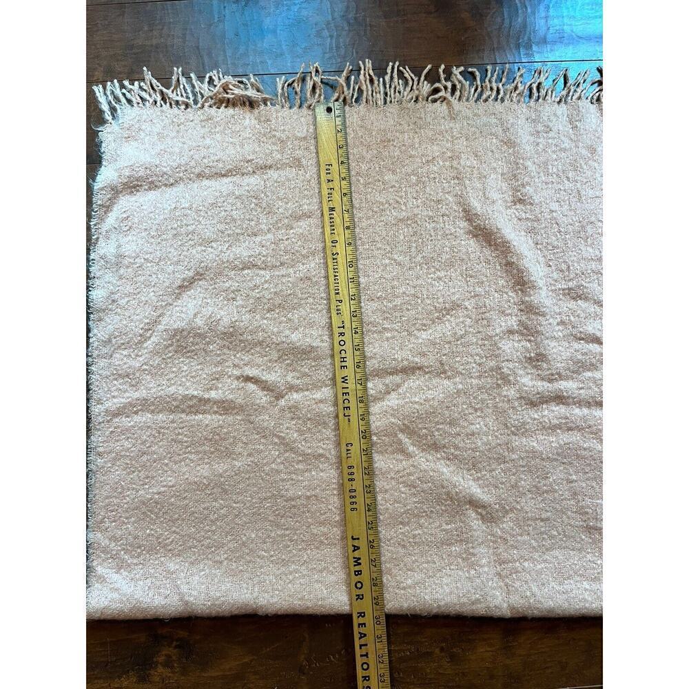Compagnia Lane Preziose 100% Mohair Peach Throw blanket Fringe - Picture 5 of 6